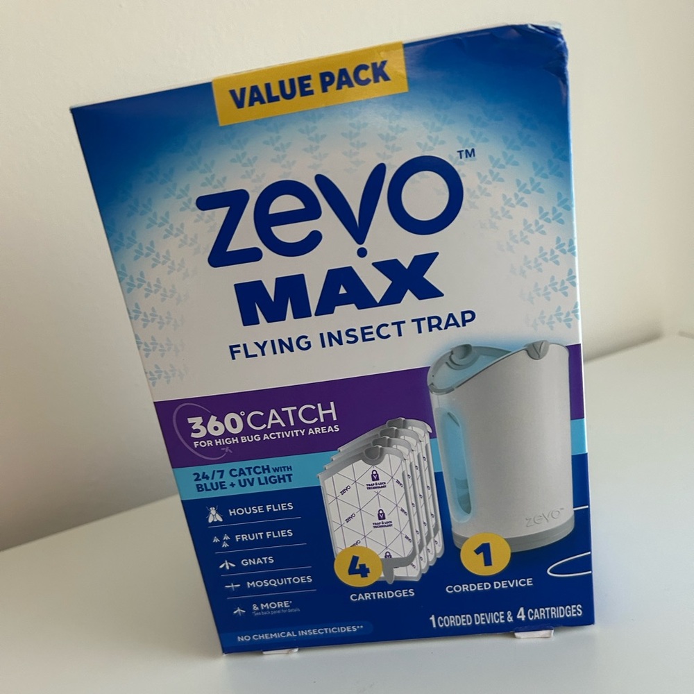 Zevo Max Flying Insect Trap CORDED DEVICE traps Houseflies, Mosquitoes, Gnats